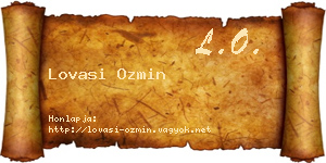 Lovasi Ozmin névjegykártya